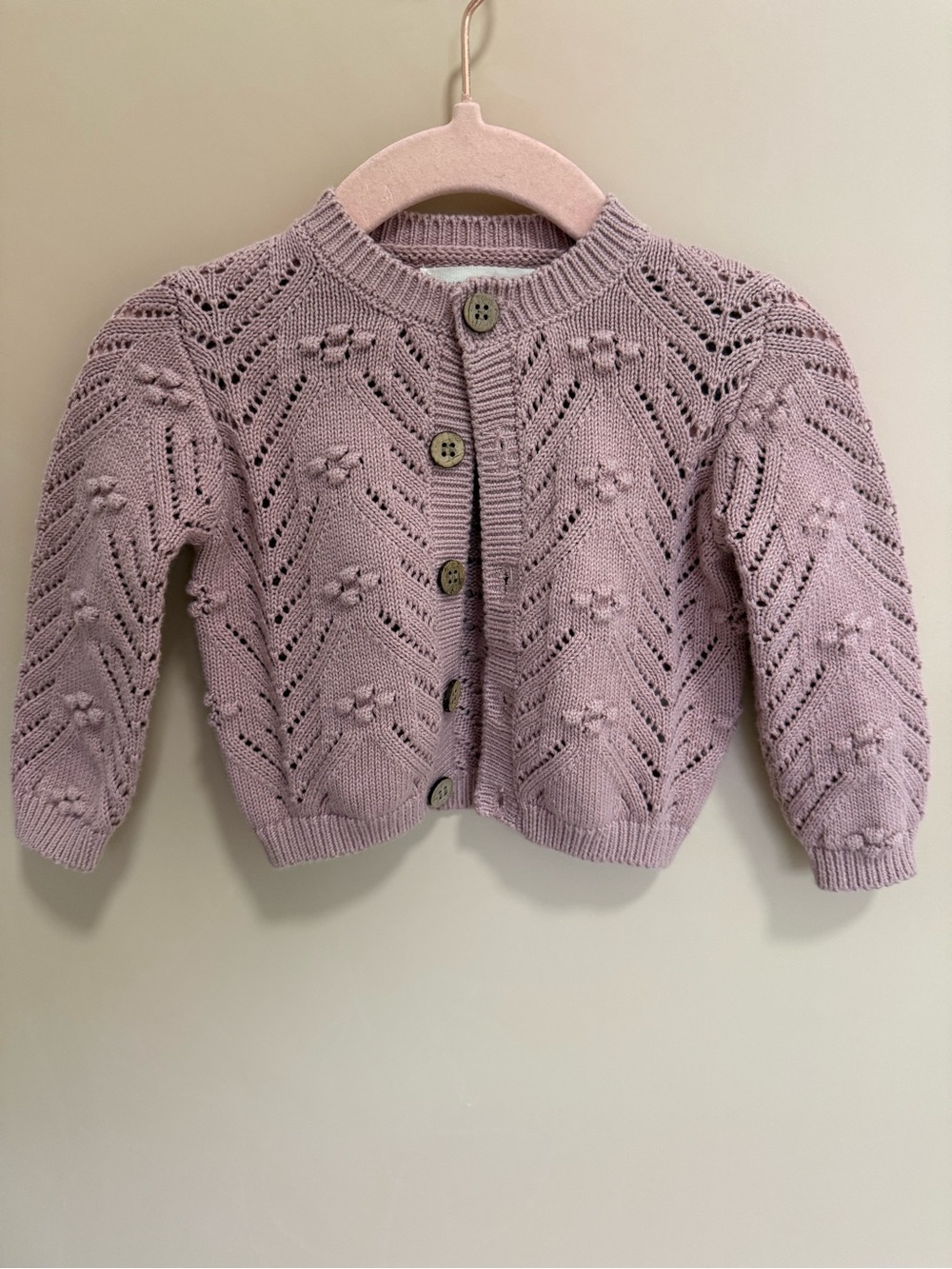 Quincy Mae Mauve Knit Button-Front Cardigan